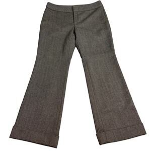 Banana Republic Womens Dress Pants 100% Wool Cuffed Wide Leg Sz. 12 Business